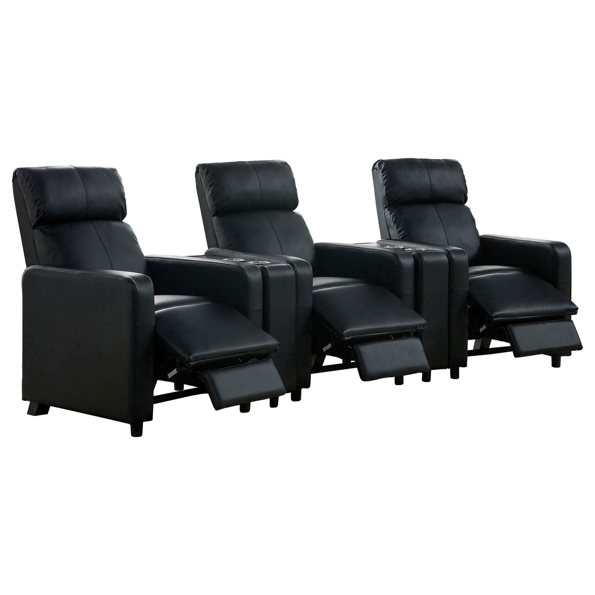 Toohey Theater Seating in Black - Coaster Furniture