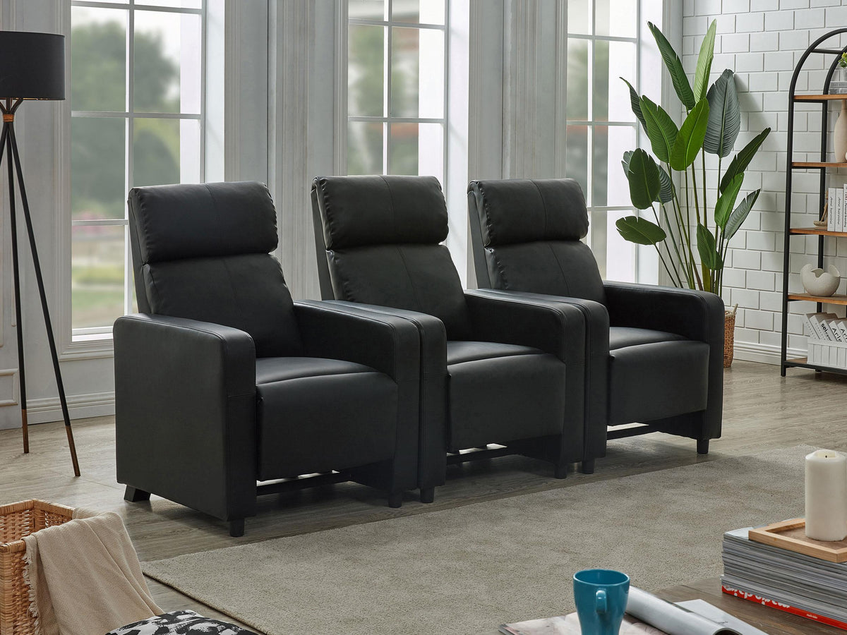 Toohey Theater Seating in Black - Coaster Furniture