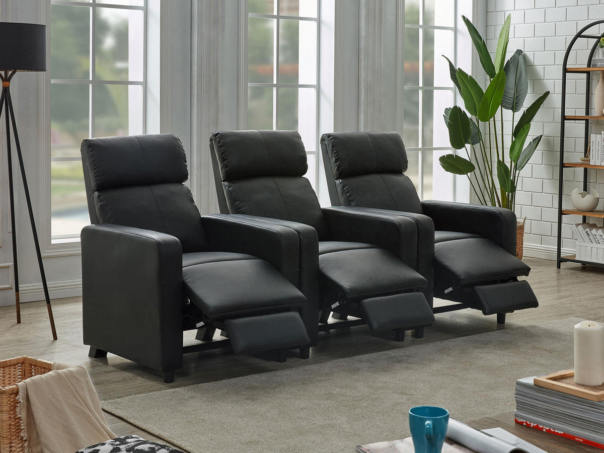Toohey Theater Seating in Black - Coaster Furniture