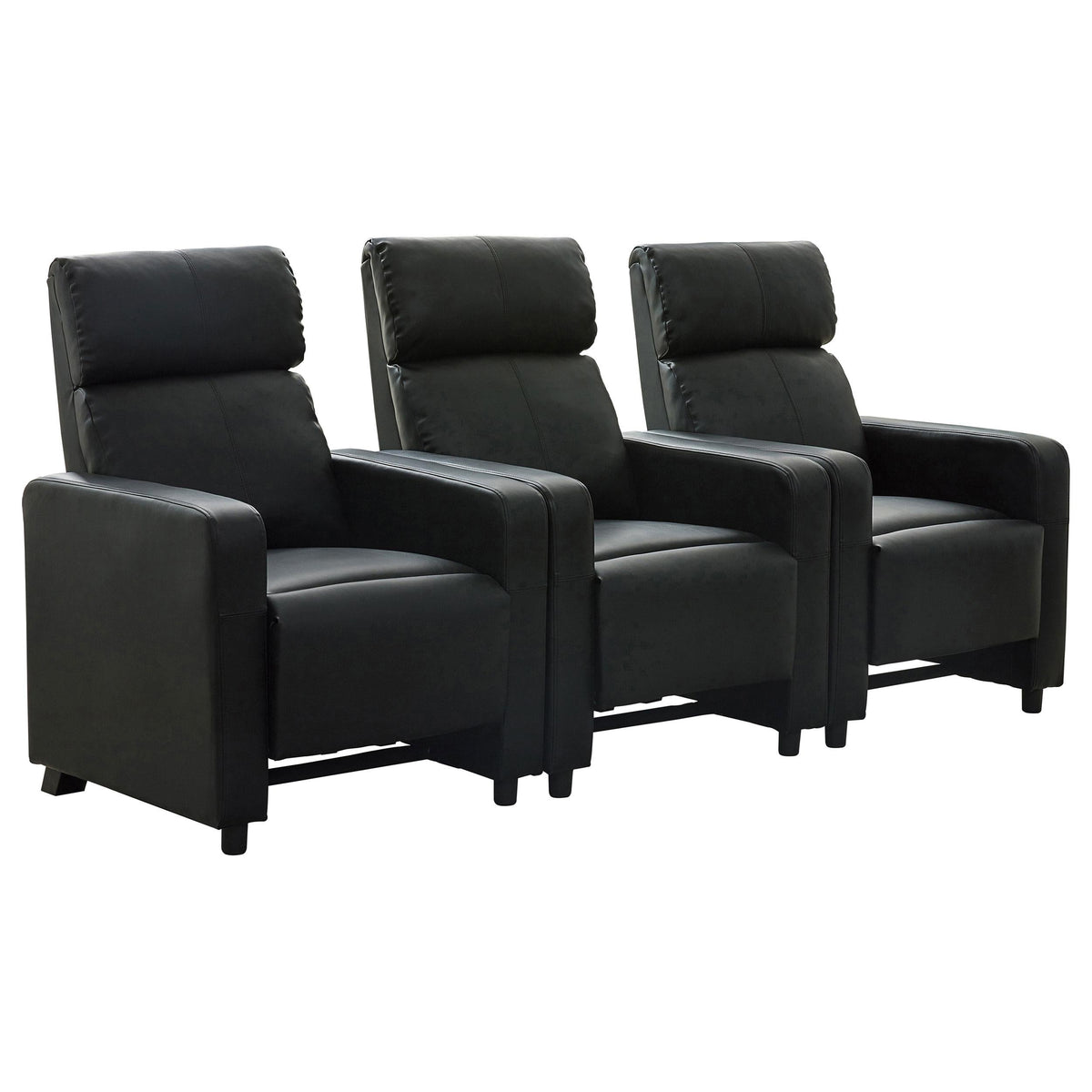 Toohey Theater Seating in Black - Coaster Furniture