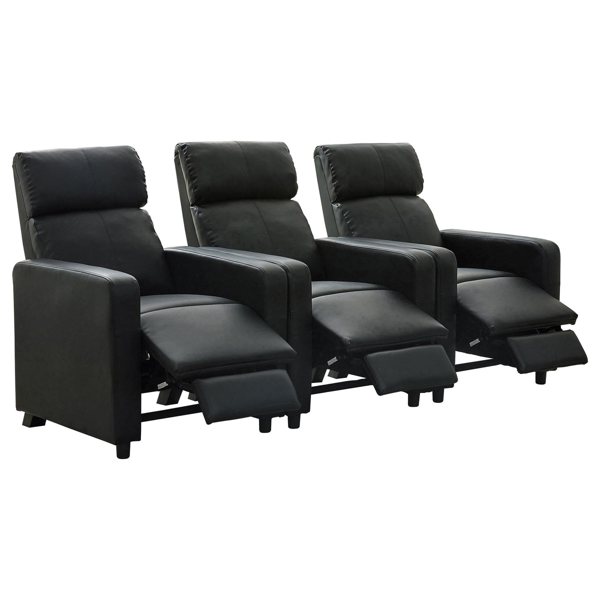 Toohey Theater Seating in Black - Coaster Furniture