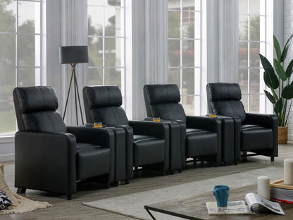 Toohey Theater Seating in Black - Coaster Furniture