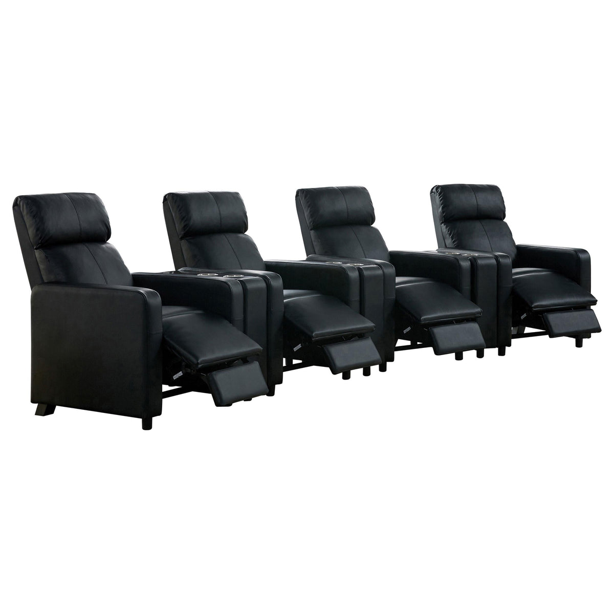Toohey Theater Seating in Black - Coaster Furniture