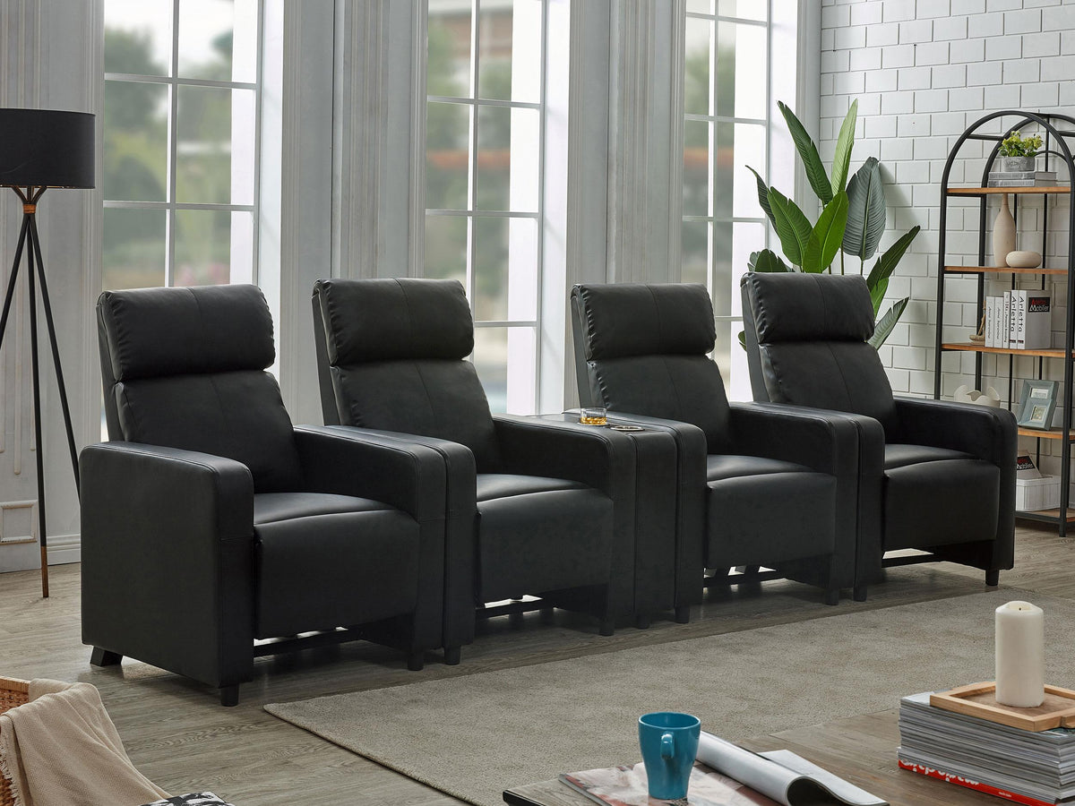 Toohey Theater Seating in Black - Coaster Furniture