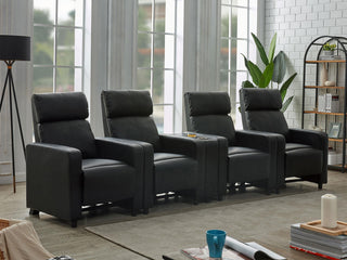 Toohey Theater Seating in Black - Coaster Furniture