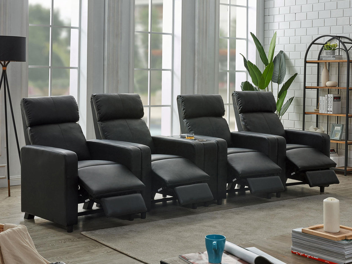 Toohey Theater Seating in Black - Coaster Furniture