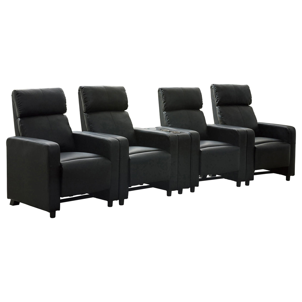 Toohey Theater Seating in Black - Coaster Furniture