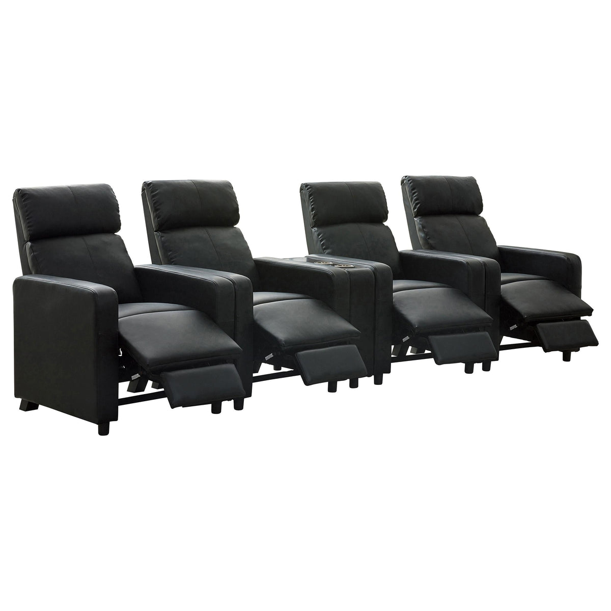 Toohey Theater Seating in Black - Coaster Furniture