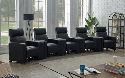 Toohey Theater Seating in Black - Coaster Furniture
