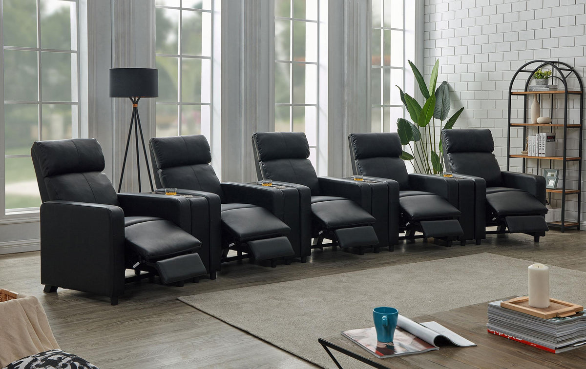 Toohey Theater Seating in Black - Coaster Furniture