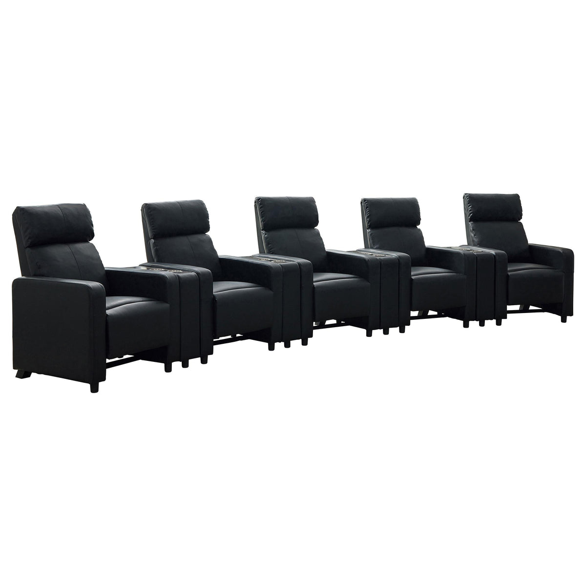 Toohey Theater Seating in Black - Coaster Furniture