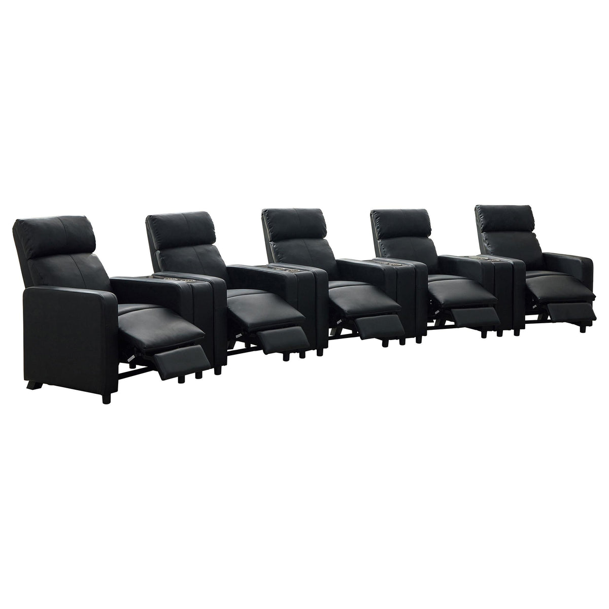 Toohey Theater Seating in Black - Coaster Furniture