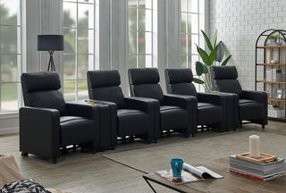 Toohey Theater Seating in Black - Coaster Furniture