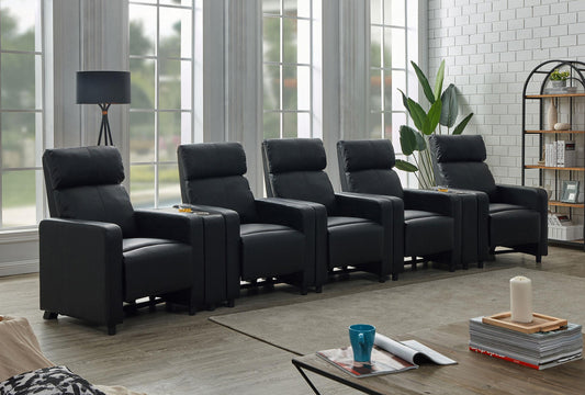 Toohey Theater Seating in Black - Coaster Furniture