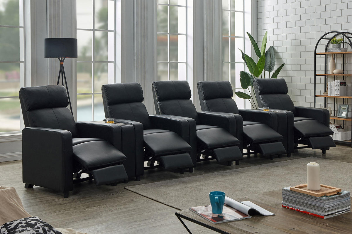 Toohey Theater Seating in Black - Coaster Furniture