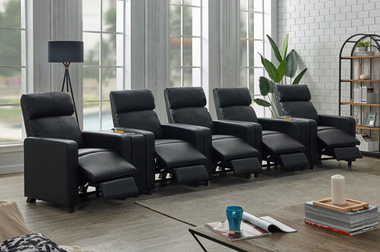 Toohey Theater Seating in Black - Coaster Furniture