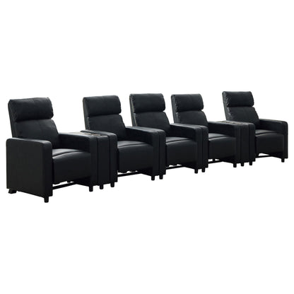 Toohey Theater Seating in Black - Coaster Furniture