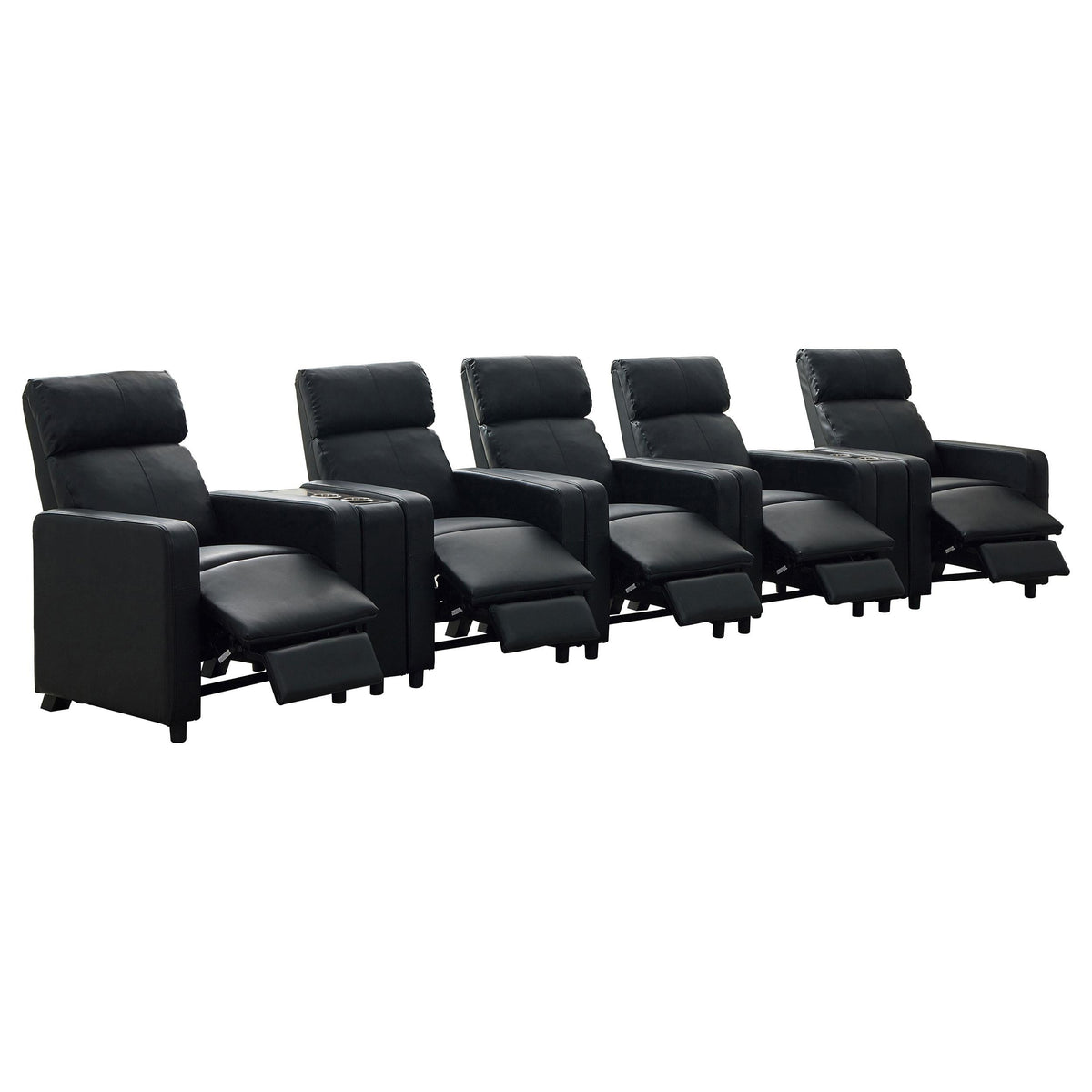 Toohey Theater Seating in Black - Coaster Furniture