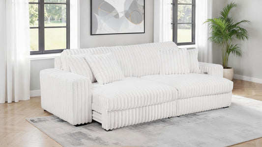 Jacana Stationary Sofa in Ivory - Coaster Furniture