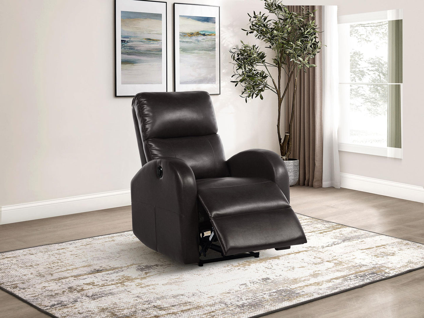 Grant Power Recliner - Brown