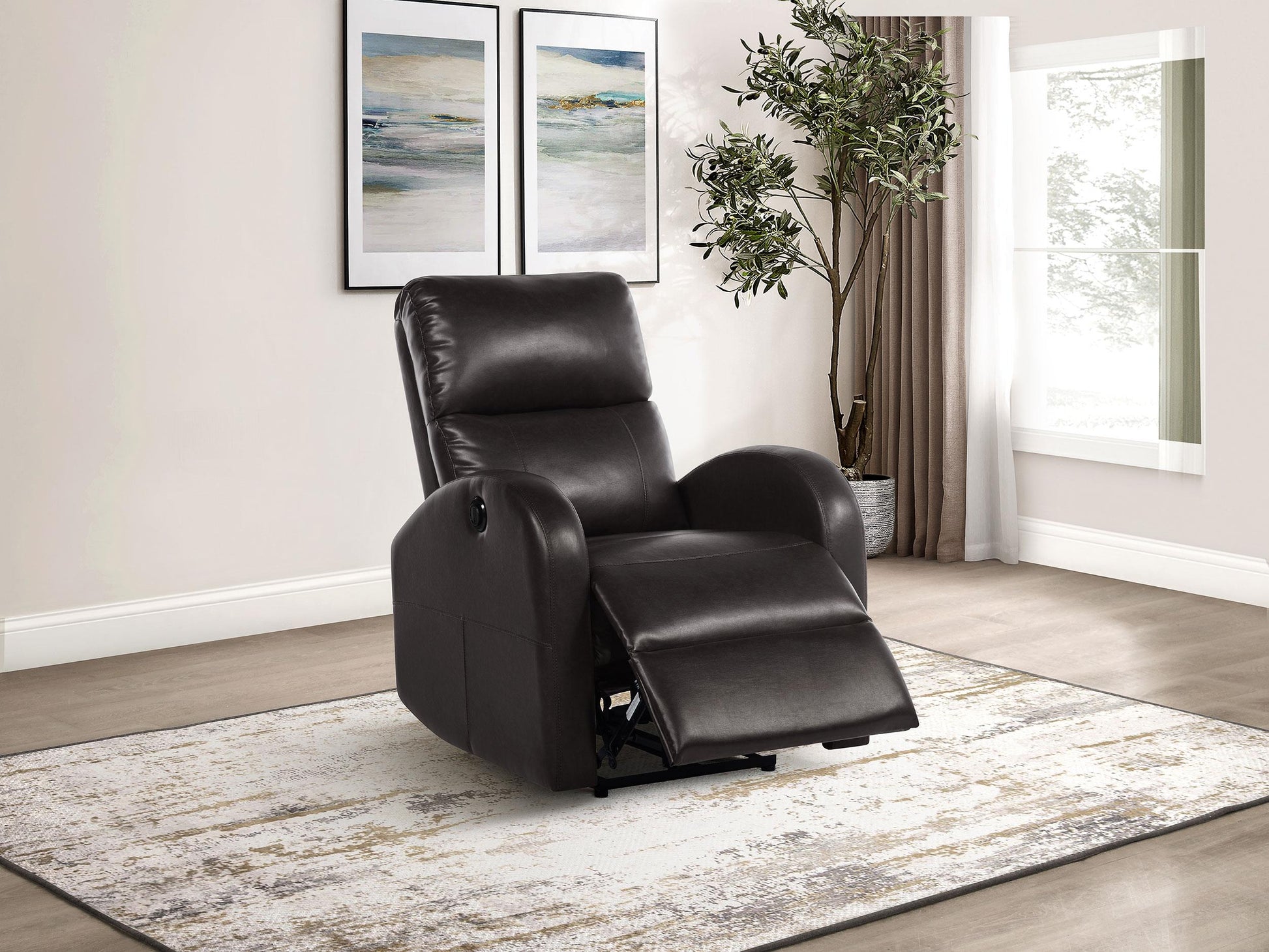 Grant Power Recliner - Brown