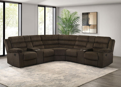Atkinson Reclining Sectional - Chocolate