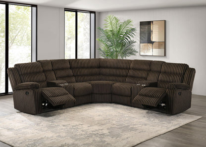 Atkinson Reclining Sectional - Chocolate