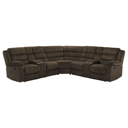 Atkinson Reclining Sectional - Chocolate