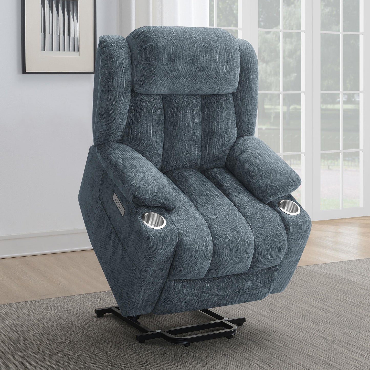 Houston Power Recliner - Slate Blue