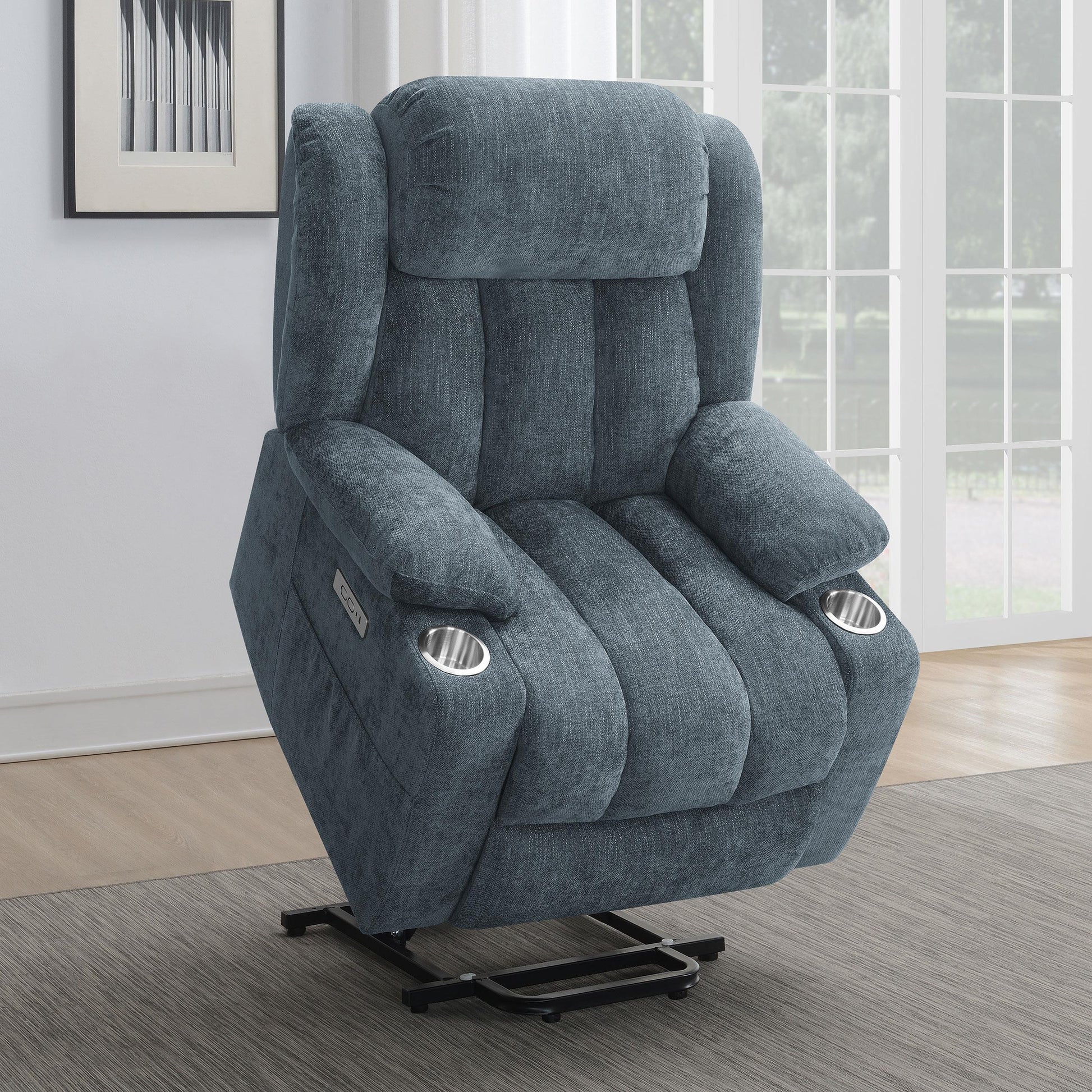 Houston Power Recliner - Slate Blue