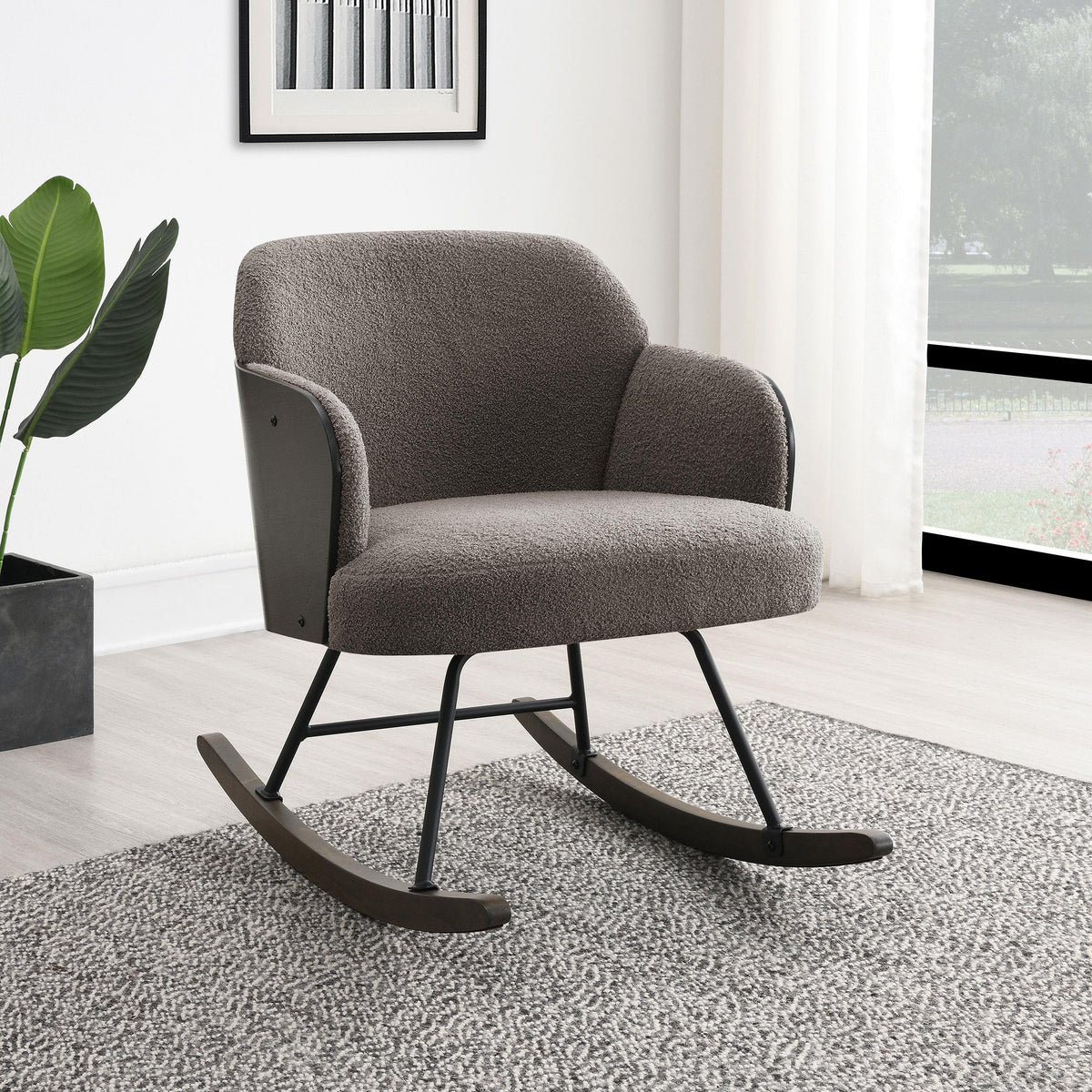 Paige Rocking Chair in Beige - Coaster Furniture