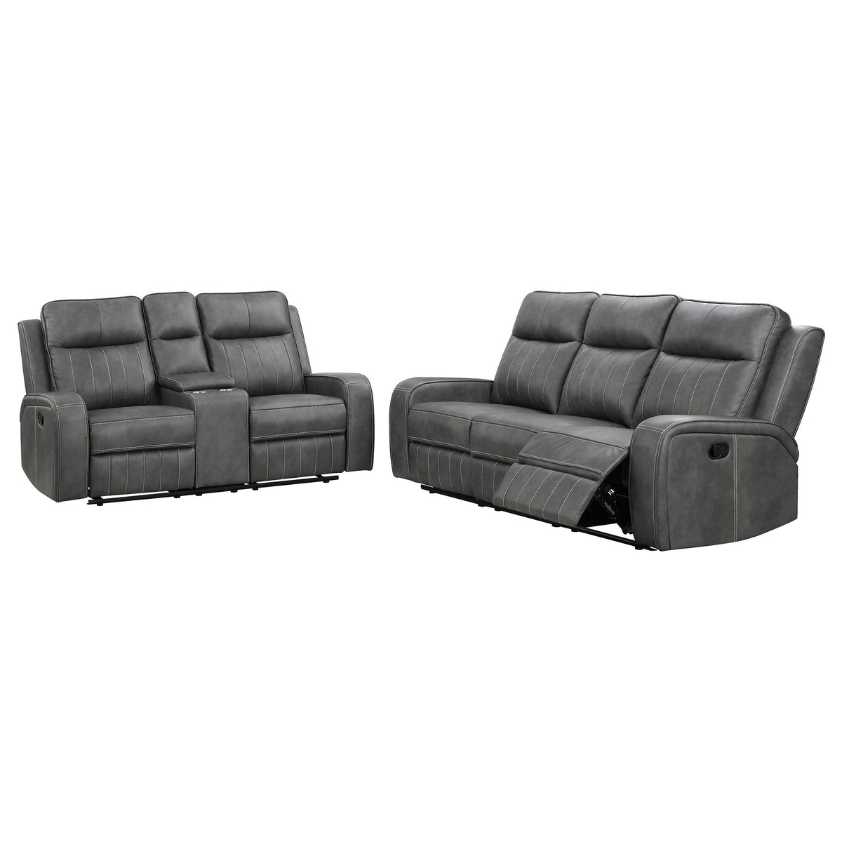 Raelynn Reclining 2-Piece Set in Grey - Coaster Furniture