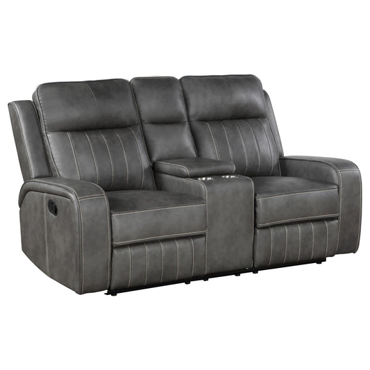 Raelynn Motion Loveseat in Grey - Coaster Furniture