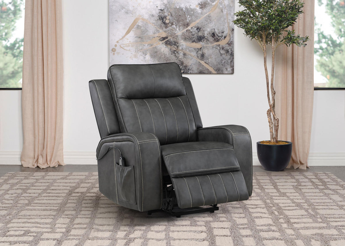 Raelynn Power Recliner in Grey - Coaster Furniture