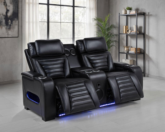 Zuma Power2 Loveseat in Black - Coaster Furniture