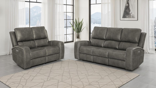 Brickston Power Sofa Set in Charcoal - Coaster Furniture