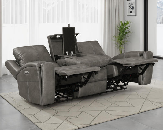 Brickston Power Reclining Sofa in Charcoal - Coaster Furniture