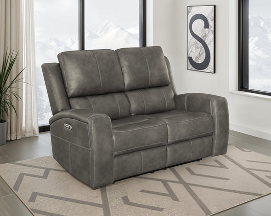 Brickston Power Reclining Loveseat in Charcoal - Coaster Furniture