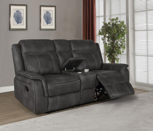 Lawrence Motion Loveseat in Charcoal - Coaster Furniture