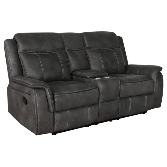 Lawrence Motion Loveseat in Charcoal - Coaster Furniture