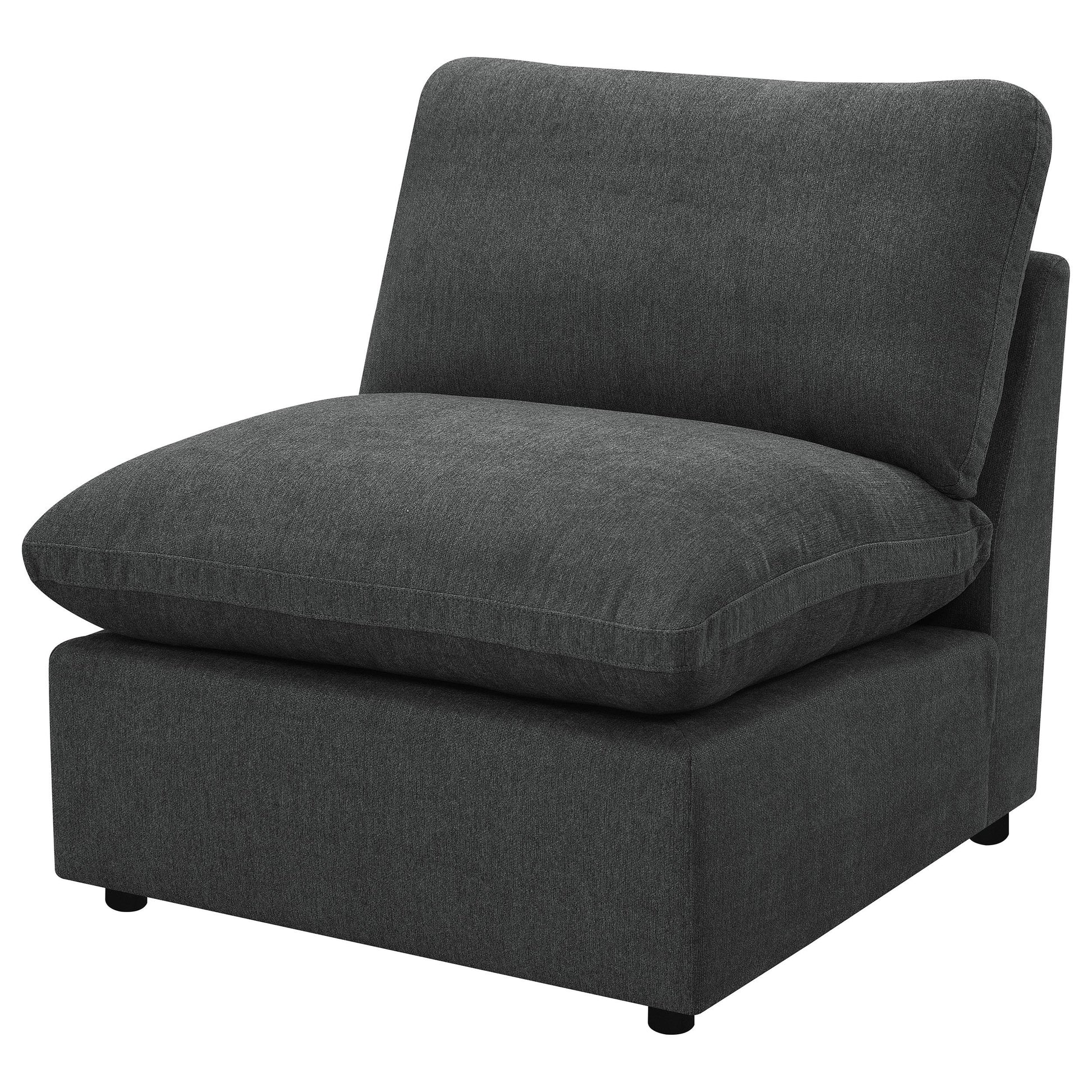 Collins Armless Chair - Dark Grey