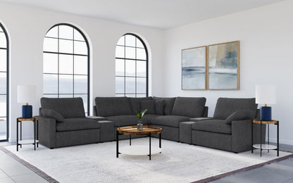 Collins Pwr Sectional 7-Piece Set - Dark Grey