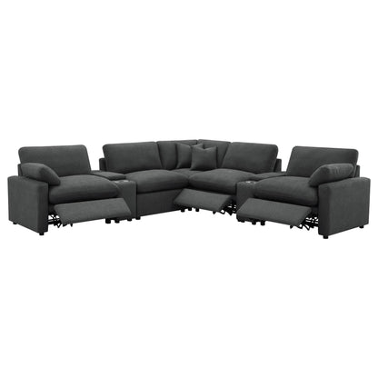 Collins Pwr Sectional 7-Piece Set - Dark Grey