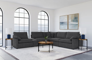 Collins Pwr Sectional 6-Piece Set - Dark Grey
