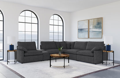 Collins Pwr Sectional 6-Piece Set - Dark Grey