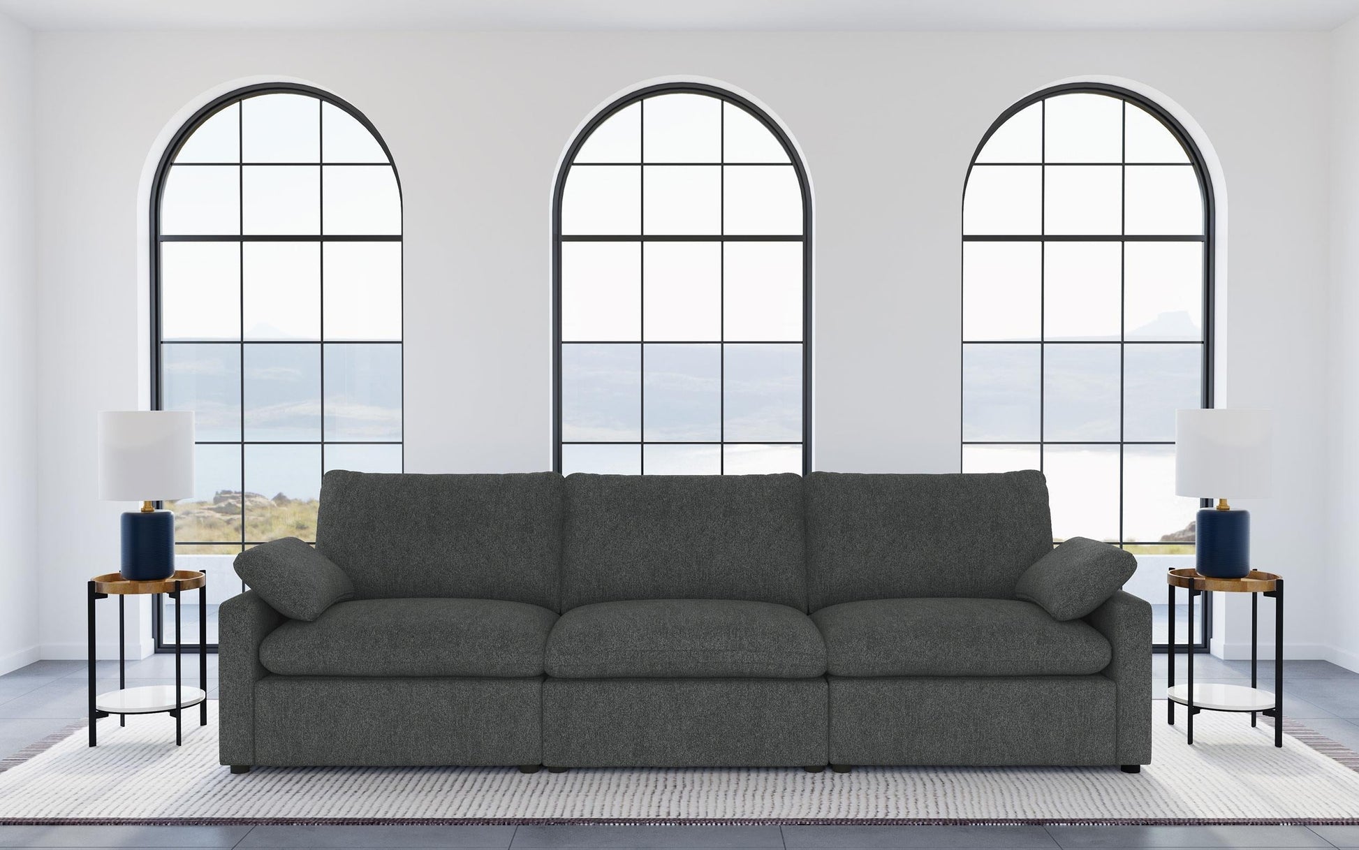 Collins Power Reclining Sofa - Dark Grey