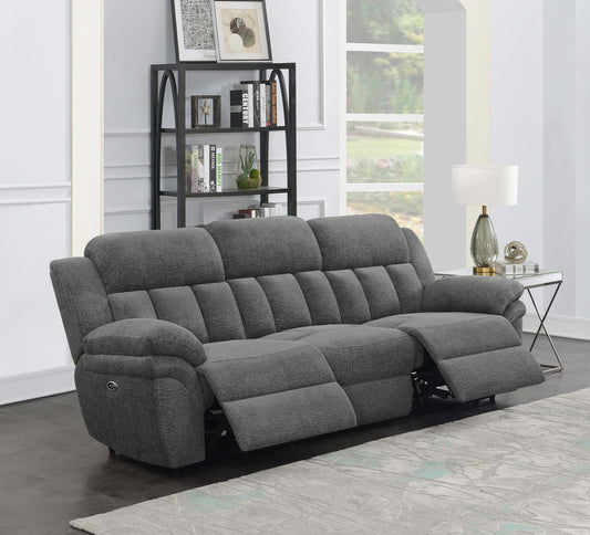 Bahrain Power Reclining Sofa in Charcoal - Coaster Furniture