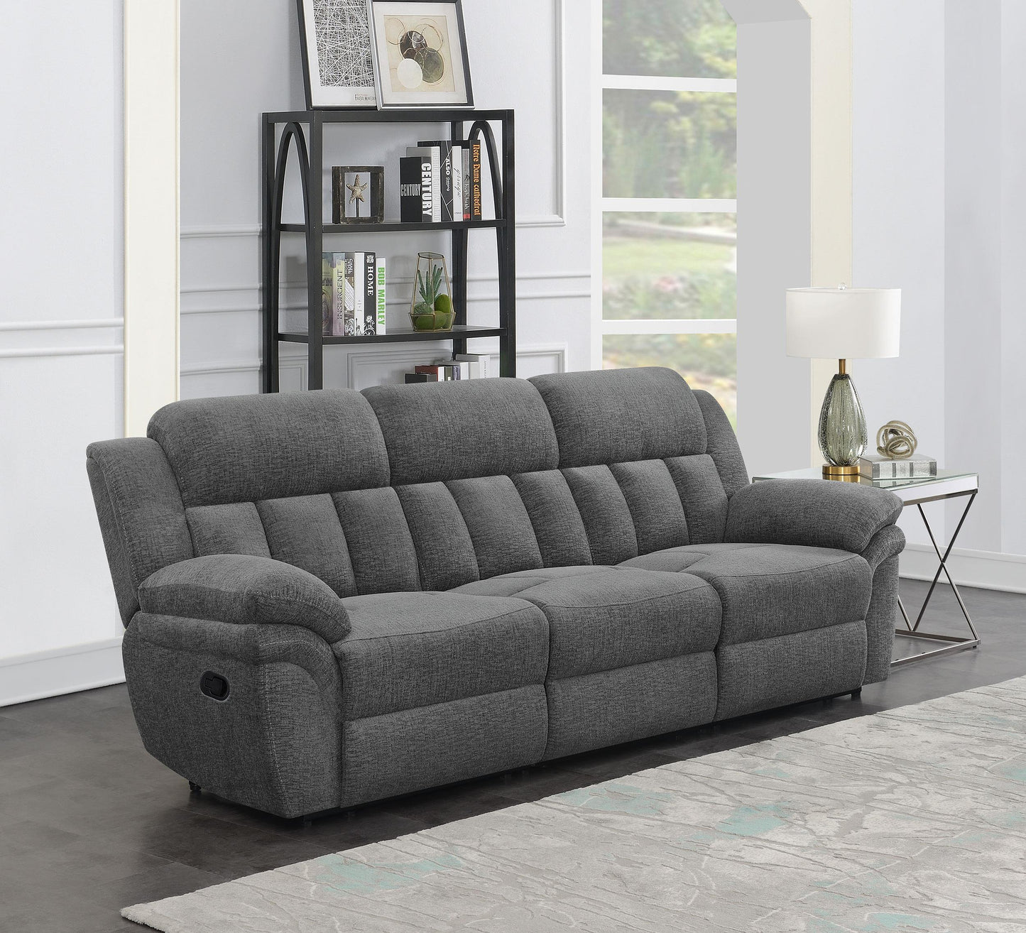 Bahrain Reclining Sofa in Charcoal - Coaster Furniture
