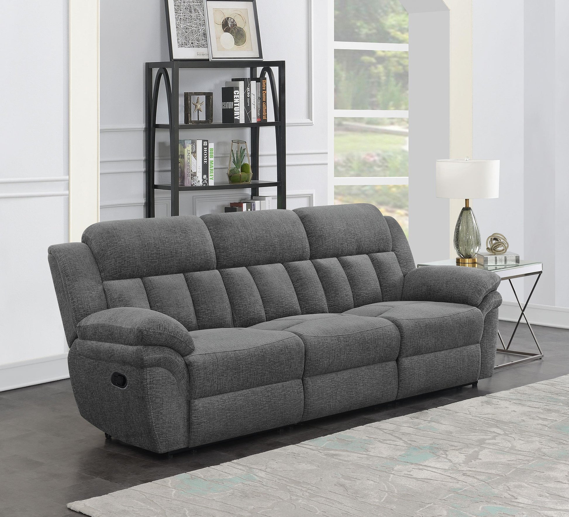 Bahrain Reclining Sofa in Charcoal - Coaster Furniture
