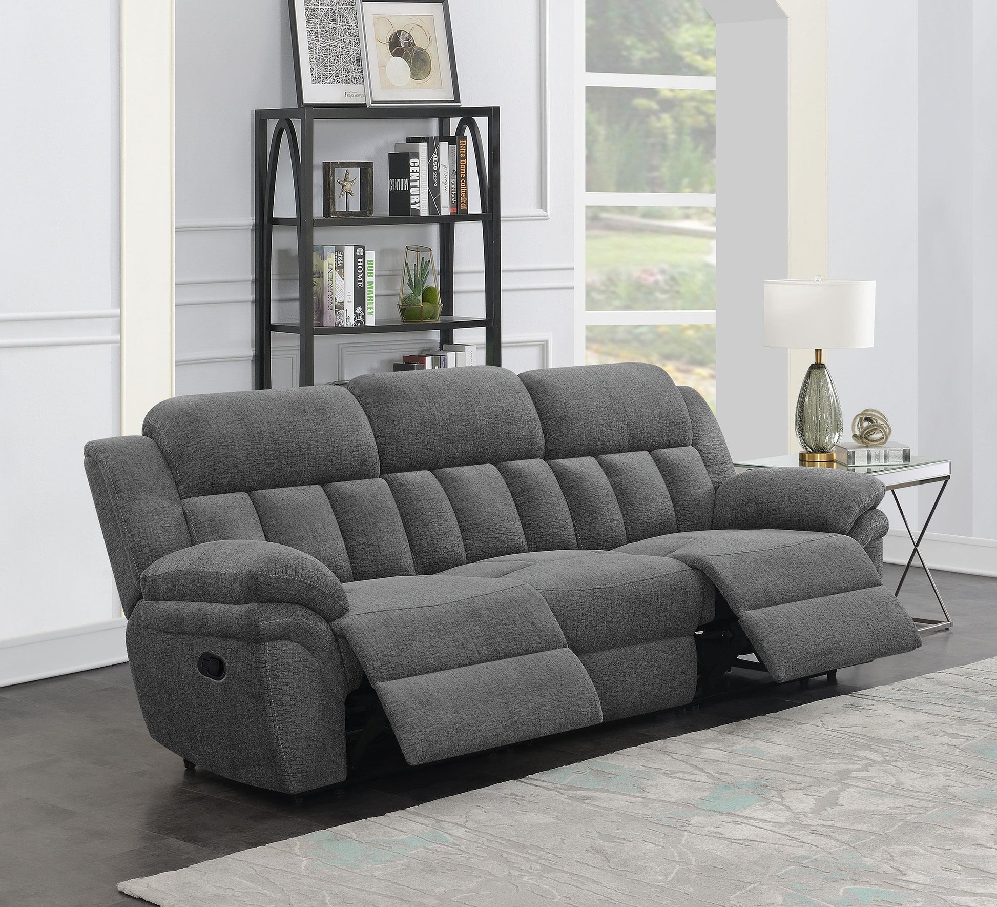 Bahrain Reclining Sofa in Charcoal - Coaster Furniture